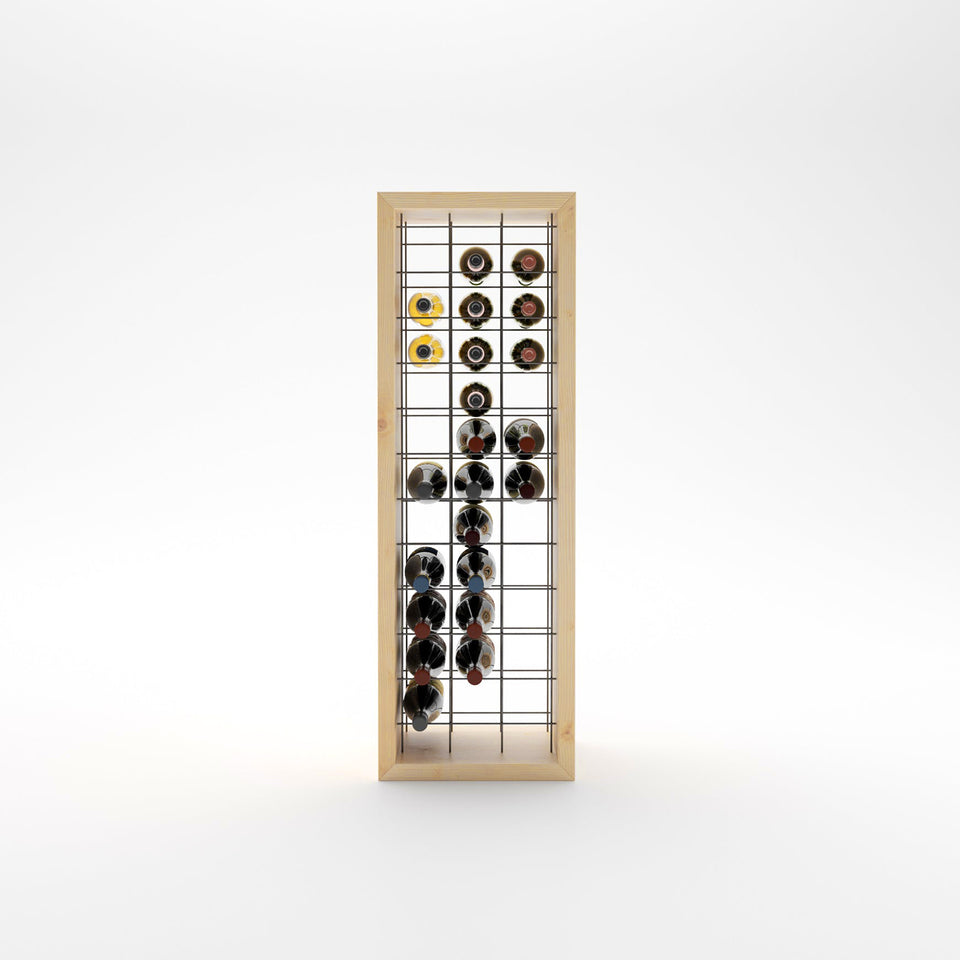 Portabottiglie da terra in legno rovere