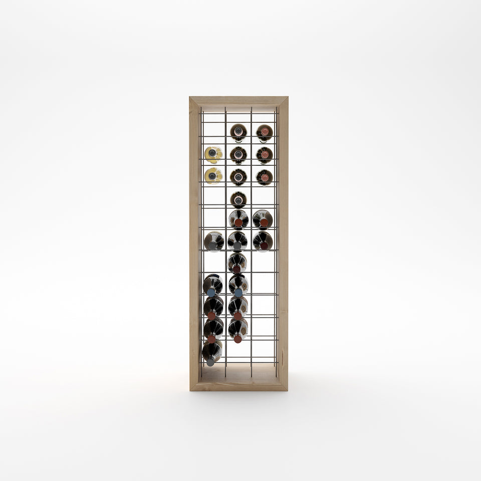 Portabottiglie in legno con led