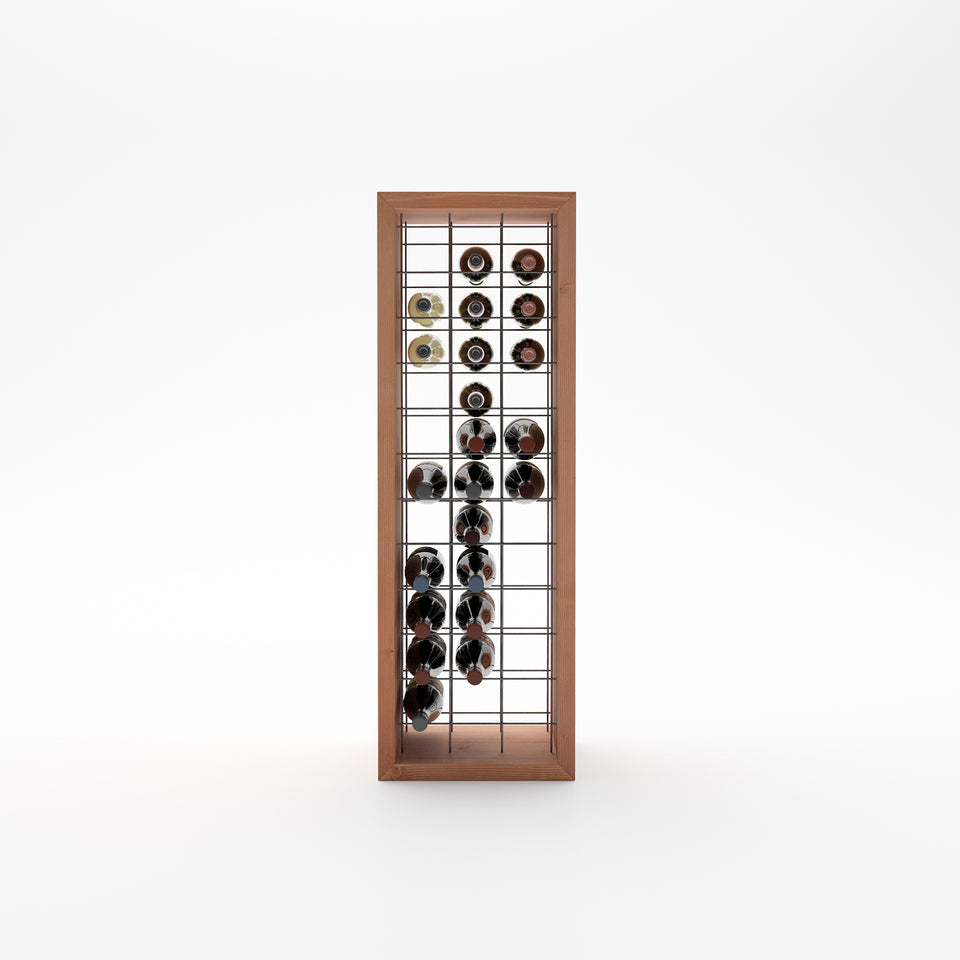 Portabottiglie in legno con led