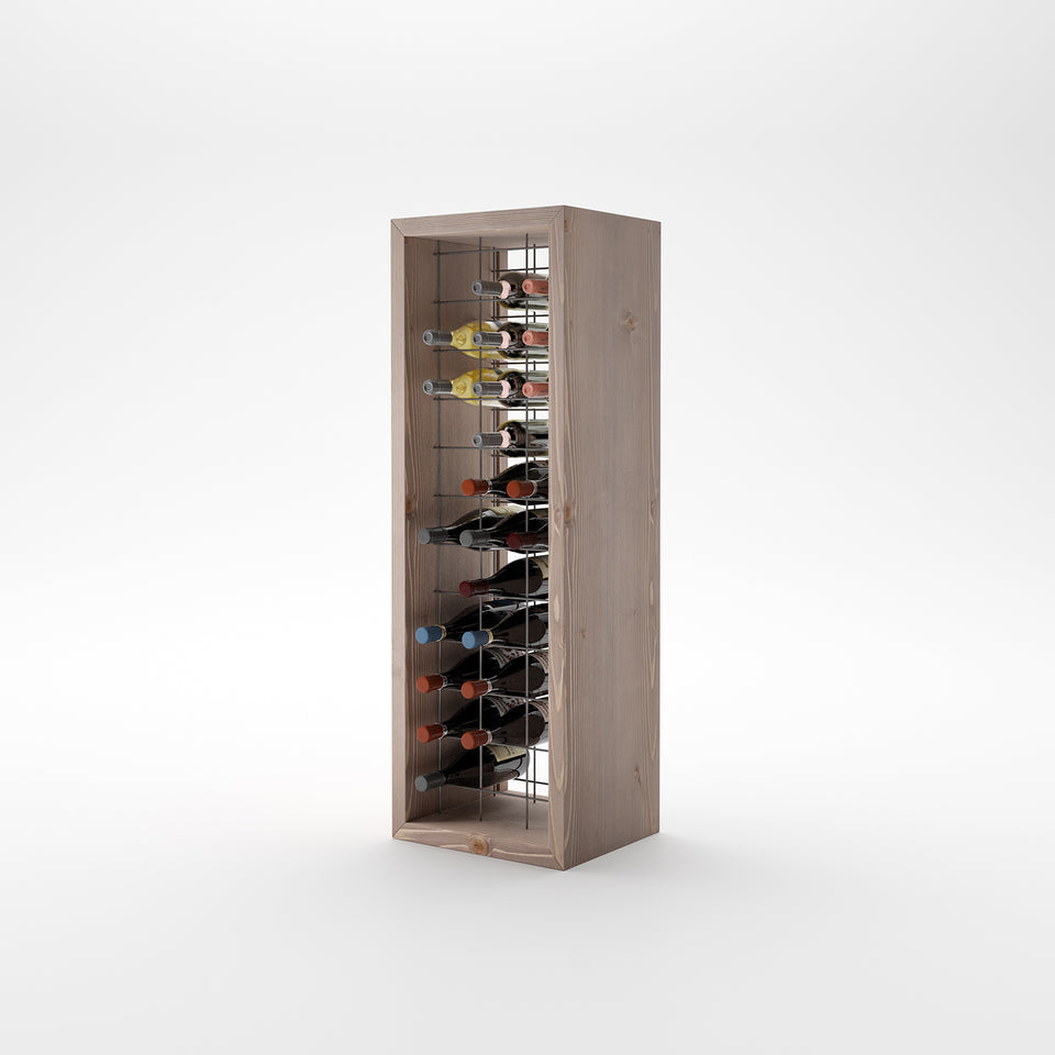 Portabottiglie in legno massello illuminato