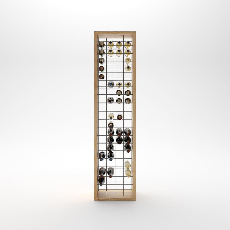 Portavini illuminato in legno