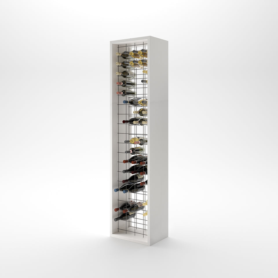 Portavini illuminato in legno massello bianco