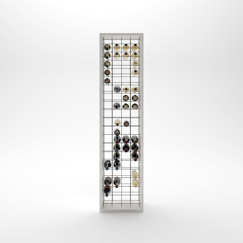 Portavini illuminato in legno massello bianco