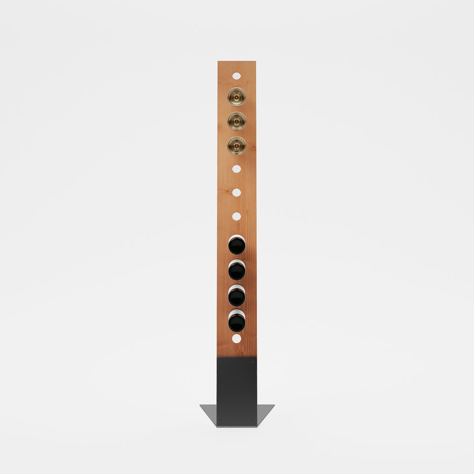 Portabottiglie da terra in legno castagno