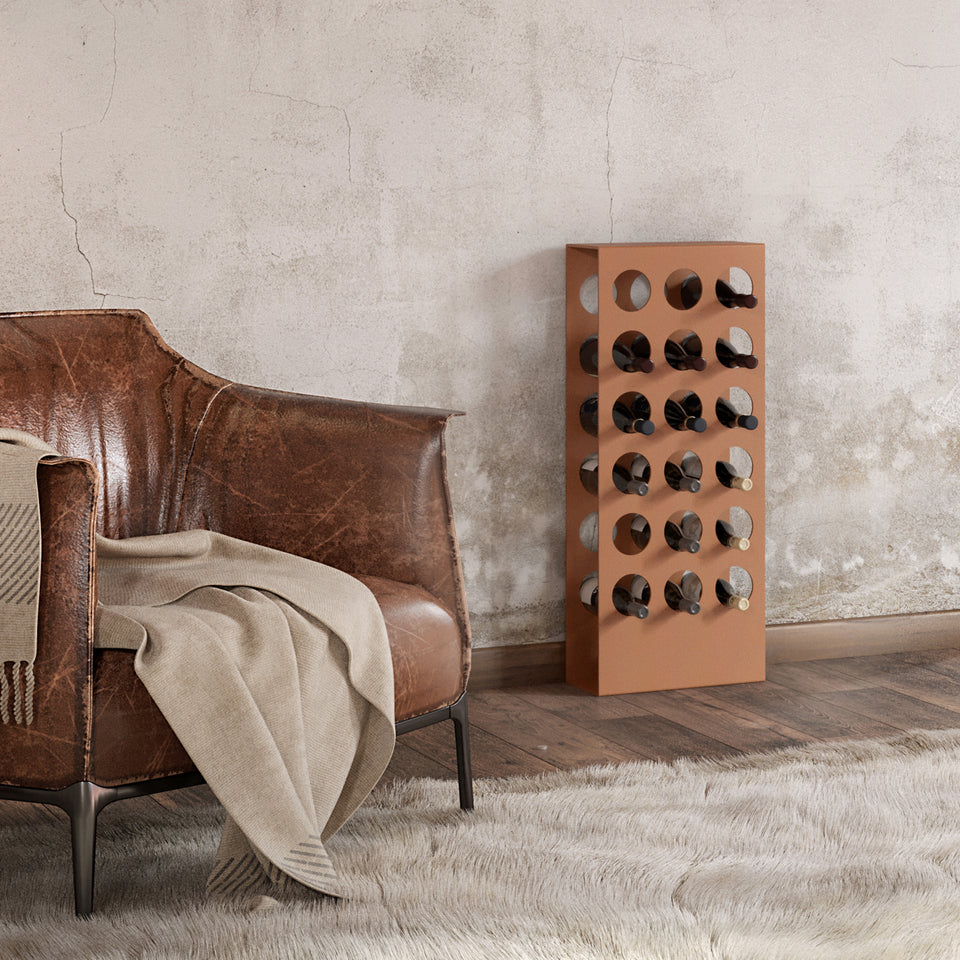 Portabottiglie design in ferro ruggine